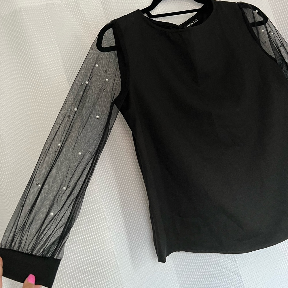 Shein Faux Pearl Top